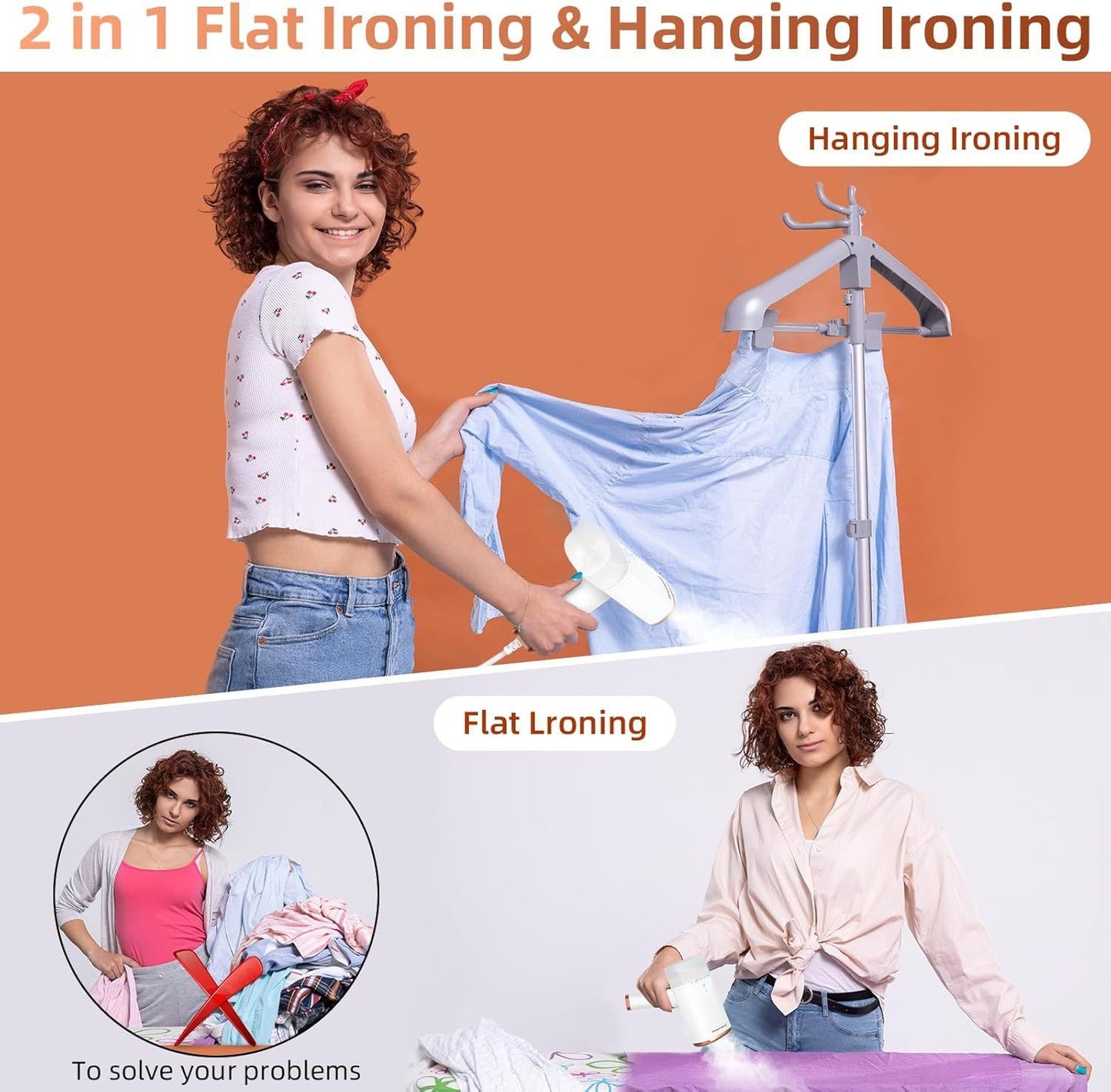 Portable Foldable Garment Steamer Iron – 1000W