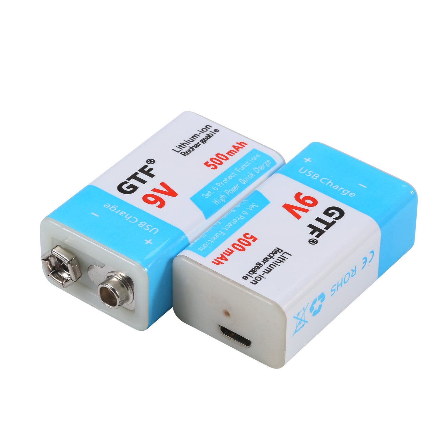 USB Rechargeable 9V Battery (With Charging Cable)