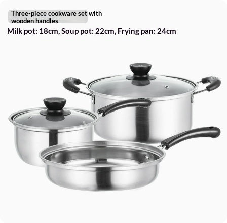 3-Piece Stainless Steel Cookware Set
