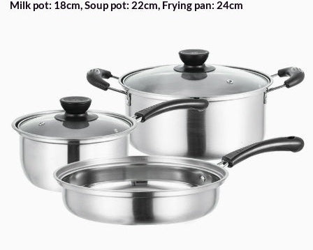 3-Piece Stainless Steel Cookware Set