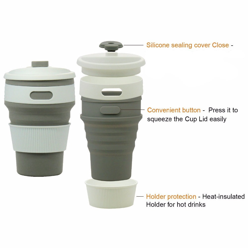 Collapsible Silicone Travel Cup (350ml)