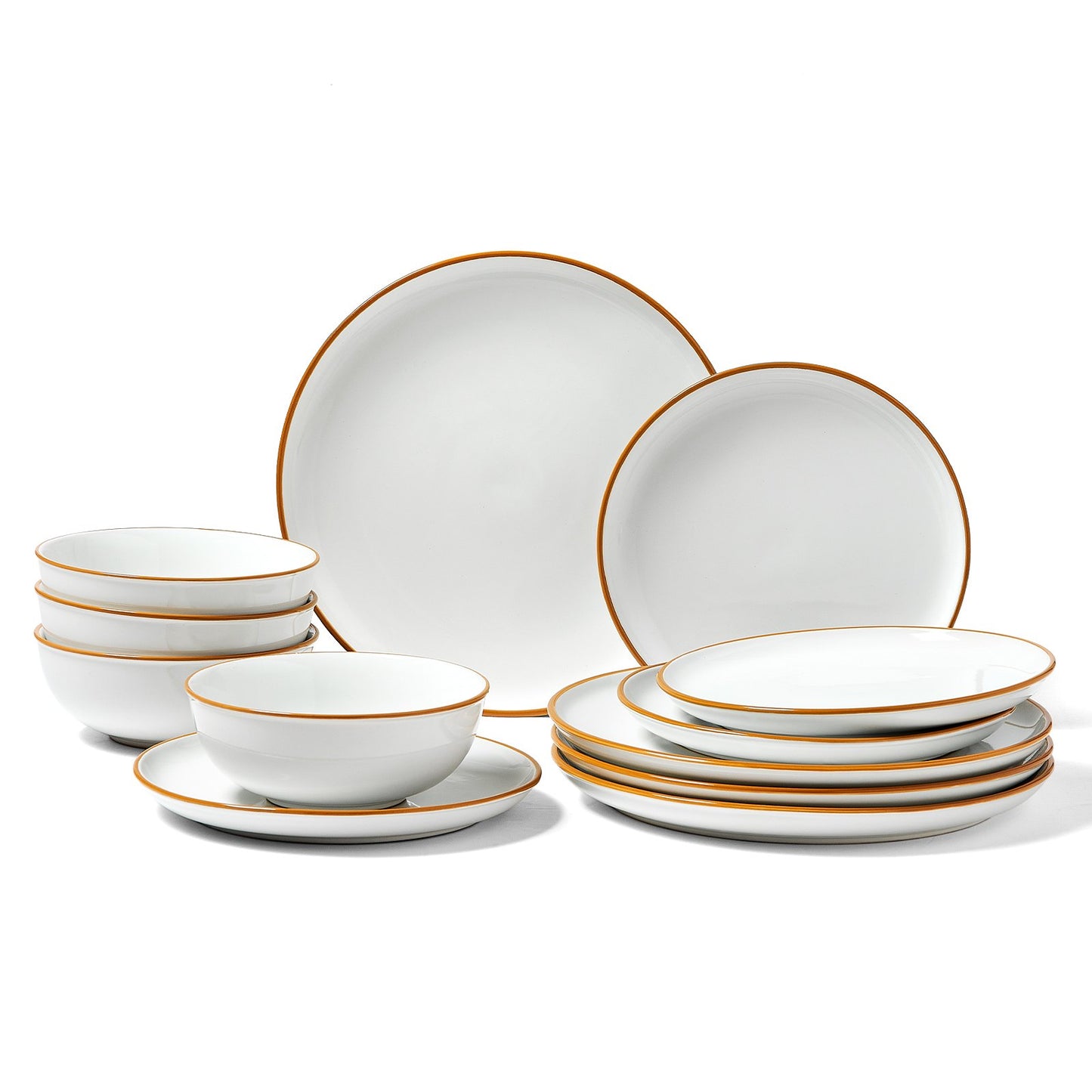 White Ceramic Dinnerware Set - 12 Piece / 4 People