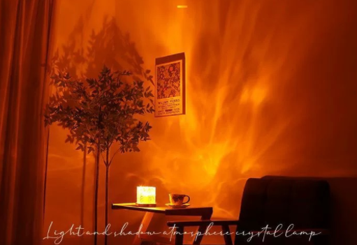 Northern Lights Wooden Rotating Wave Projector Lamp