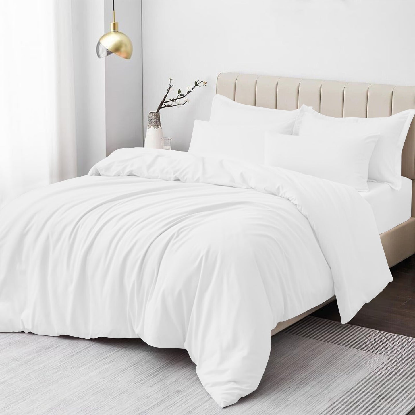 Plain Duvet Cover Luxury Reversible Quilt Cover Bedding Set Single Double King