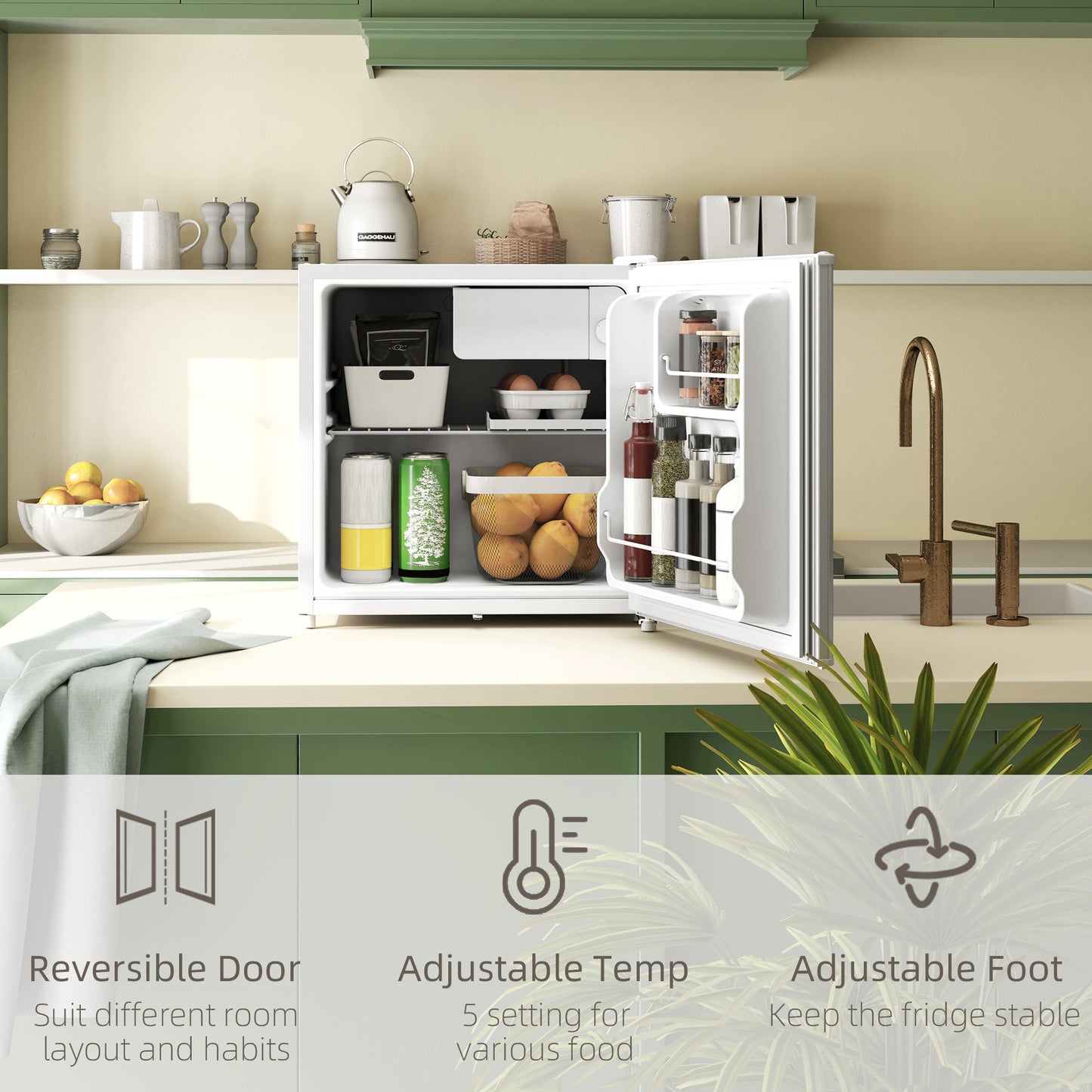 Lockable Countertop Fridge - 46L