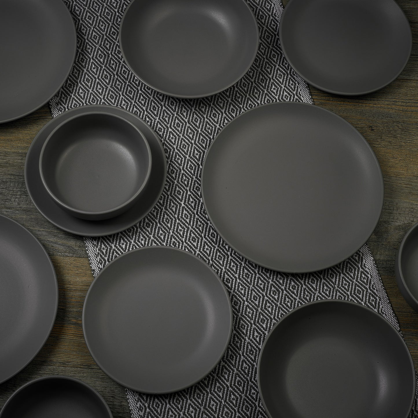 Coloured Stone Ceramic 12/24 Piece Dinnerware Crockery Plates Bowls Dining Set