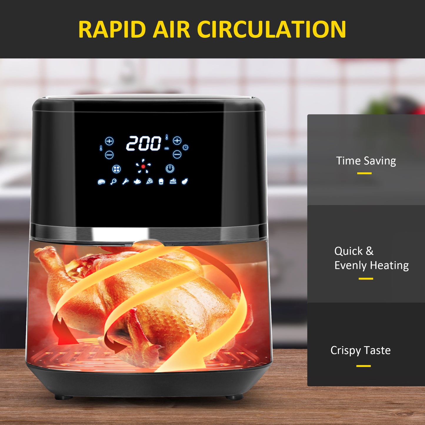 4.5L Digital Air Fryer – 8-in-1, 1500W