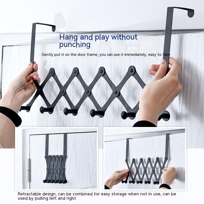 Retractable Stainless Steel Over-Door Hook Rack