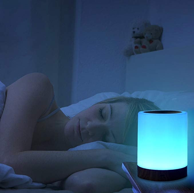 Wood Grain Touch Night Light (USB Rechargeable)