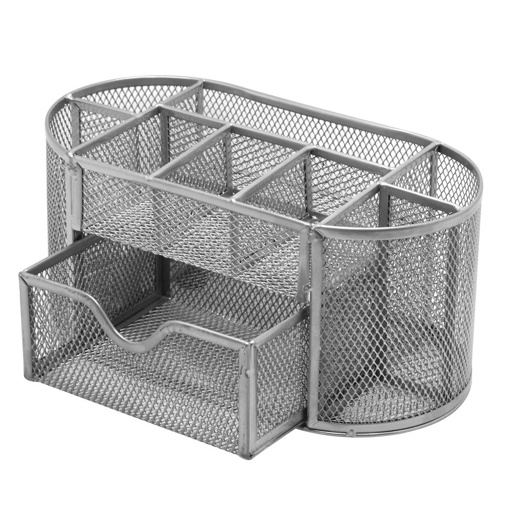 Iron Desk Organiser with Eight Compartments and Drawers