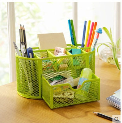 Iron Desk Organiser with Eight Compartments and Drawers