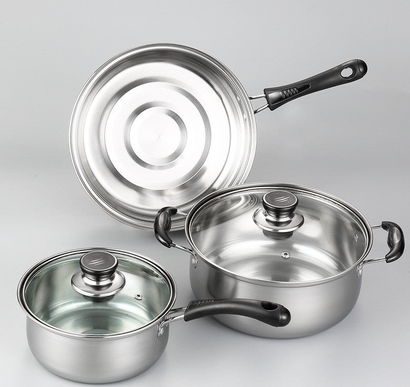 3-Piece Stainless Steel Cookware Set