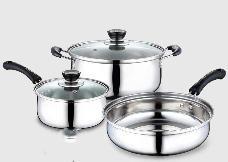 3-Piece Stainless Steel Cookware Set