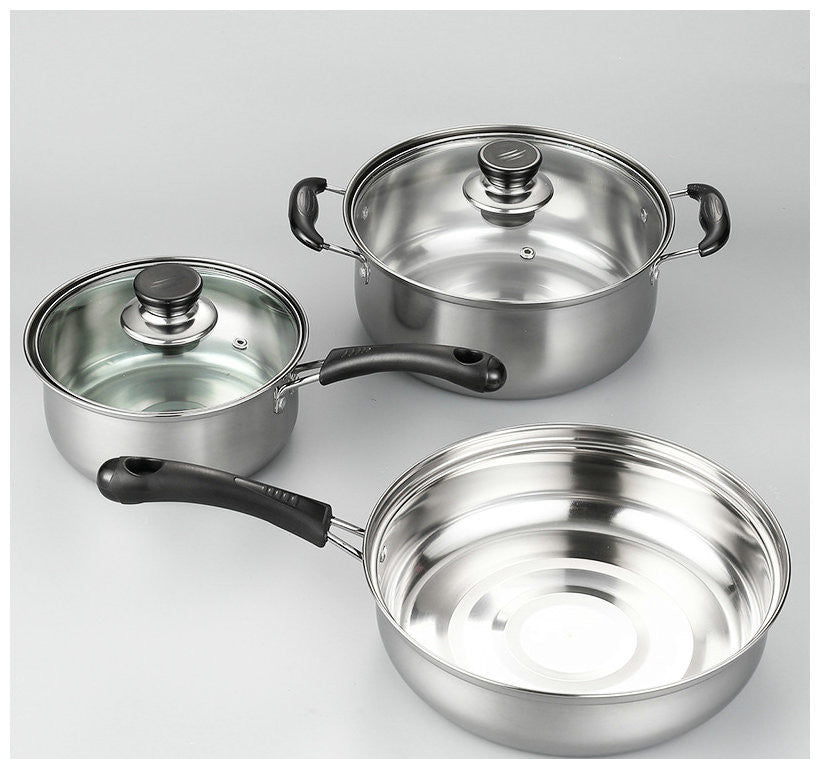 3-Piece Stainless Steel Cookware Set