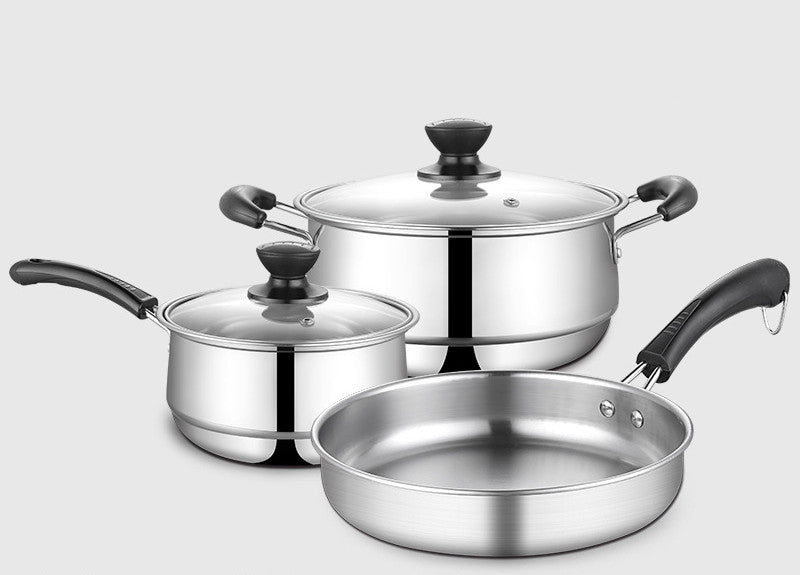 3-Piece Stainless Steel Cookware Set