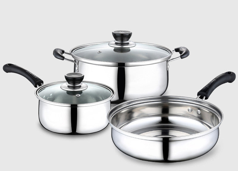 3-Piece Stainless Steel Cookware Set