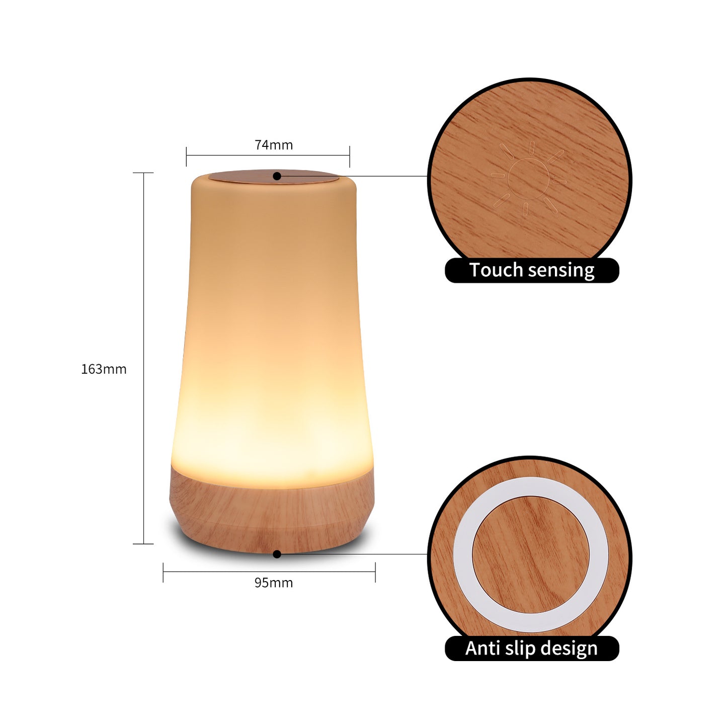Wood Grain Ambient LED Lamp (Seven Colours)