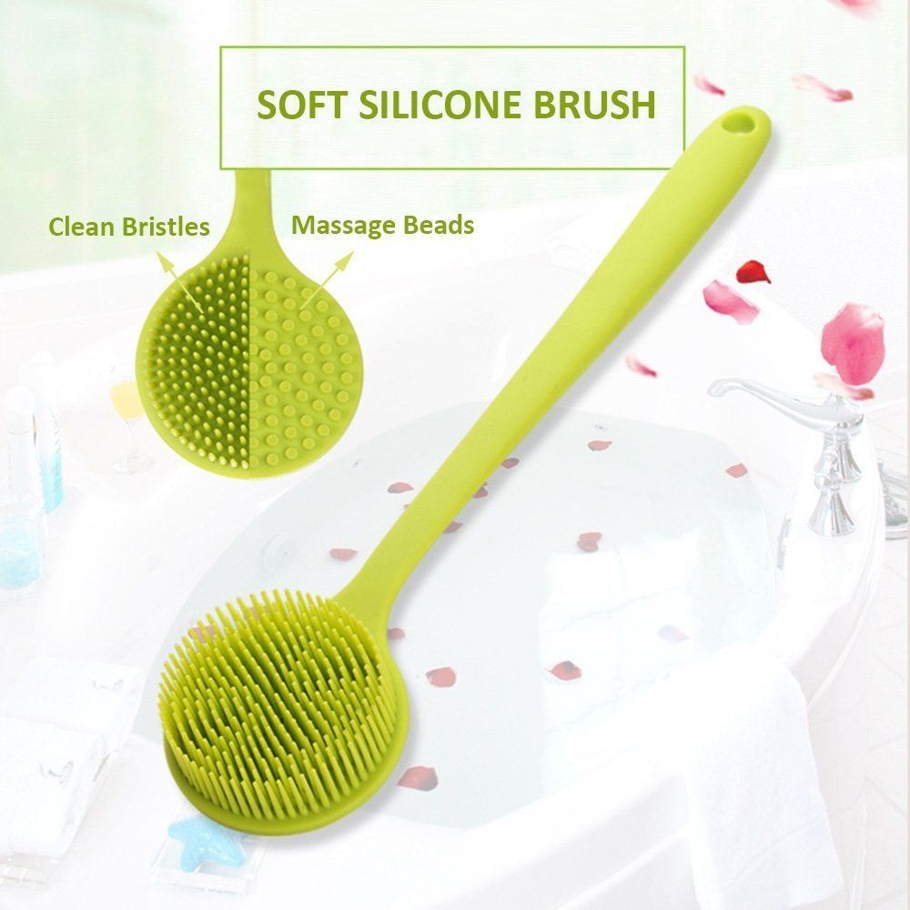 Silicone back scrubber - long handle