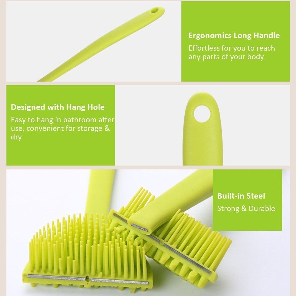 Silicone back scrubber - long handle
