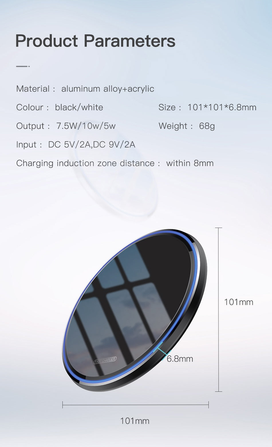 Ultra-Thin Wireless Phone Charger (10W)