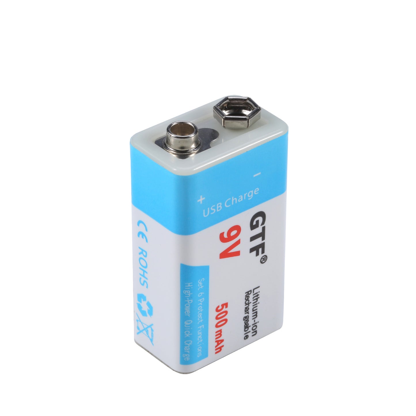 USB Rechargeable 9V Battery (With Charging Cable)