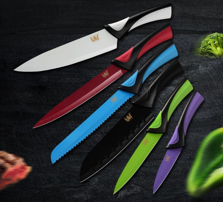 6-Piece Colourful Stainless Steel Knife Set