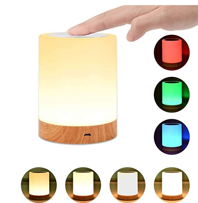 Wood Grain Touch Night Light (USB Rechargeable)