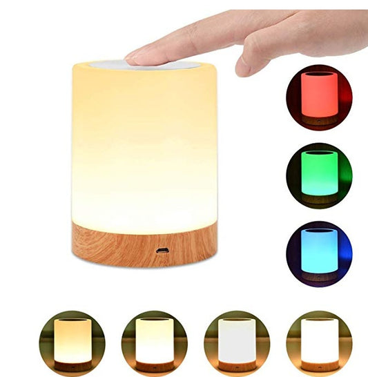 Wood Grain Touch Night Light (USB Rechargeable)