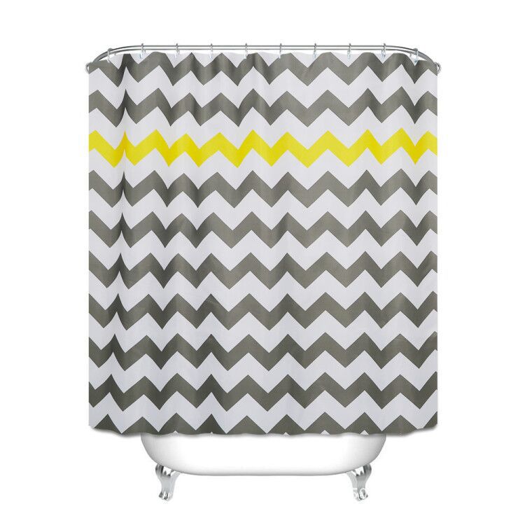 Waterproof Shower Curtain - simple wave striped pattern