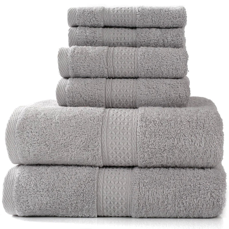 Simple Cotton Bath Towels – 6-Piece Set