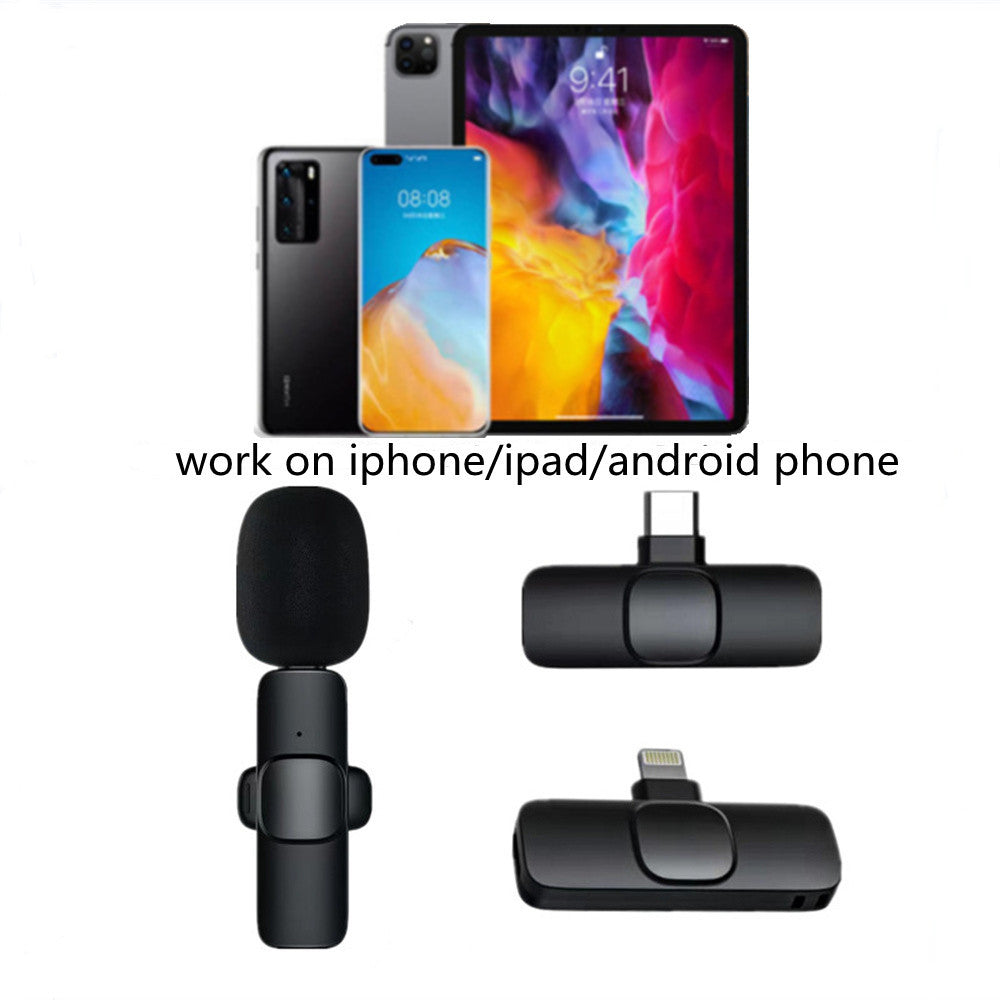 Wireless Lavalier Clip-On Microphone for iPhone, Android, Laptop (Lightning / USB-C)