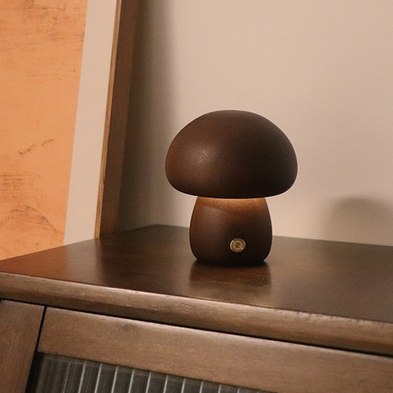 Wooden Mushroom Lamp (USB rechargeable)
