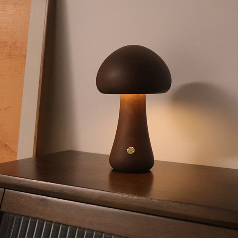 Wooden Mushroom Lamp (USB rechargeable)