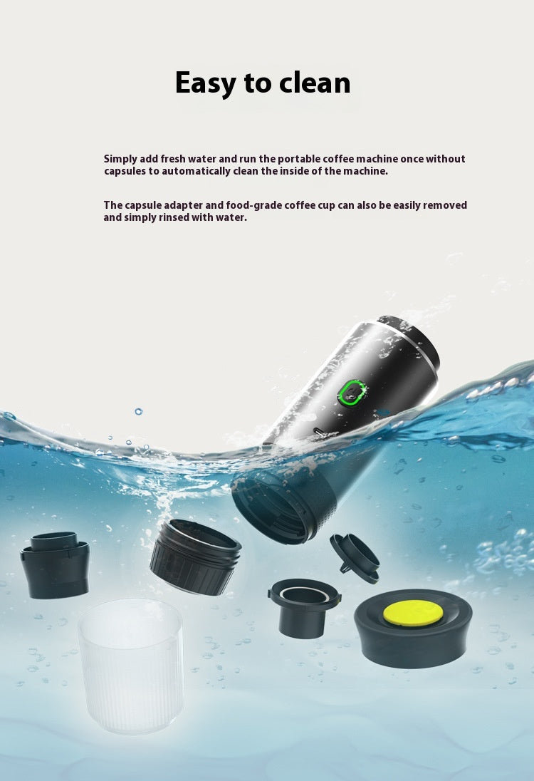 Electric 3-in-1 Portable Espresso Maker (pods and ground coffee)