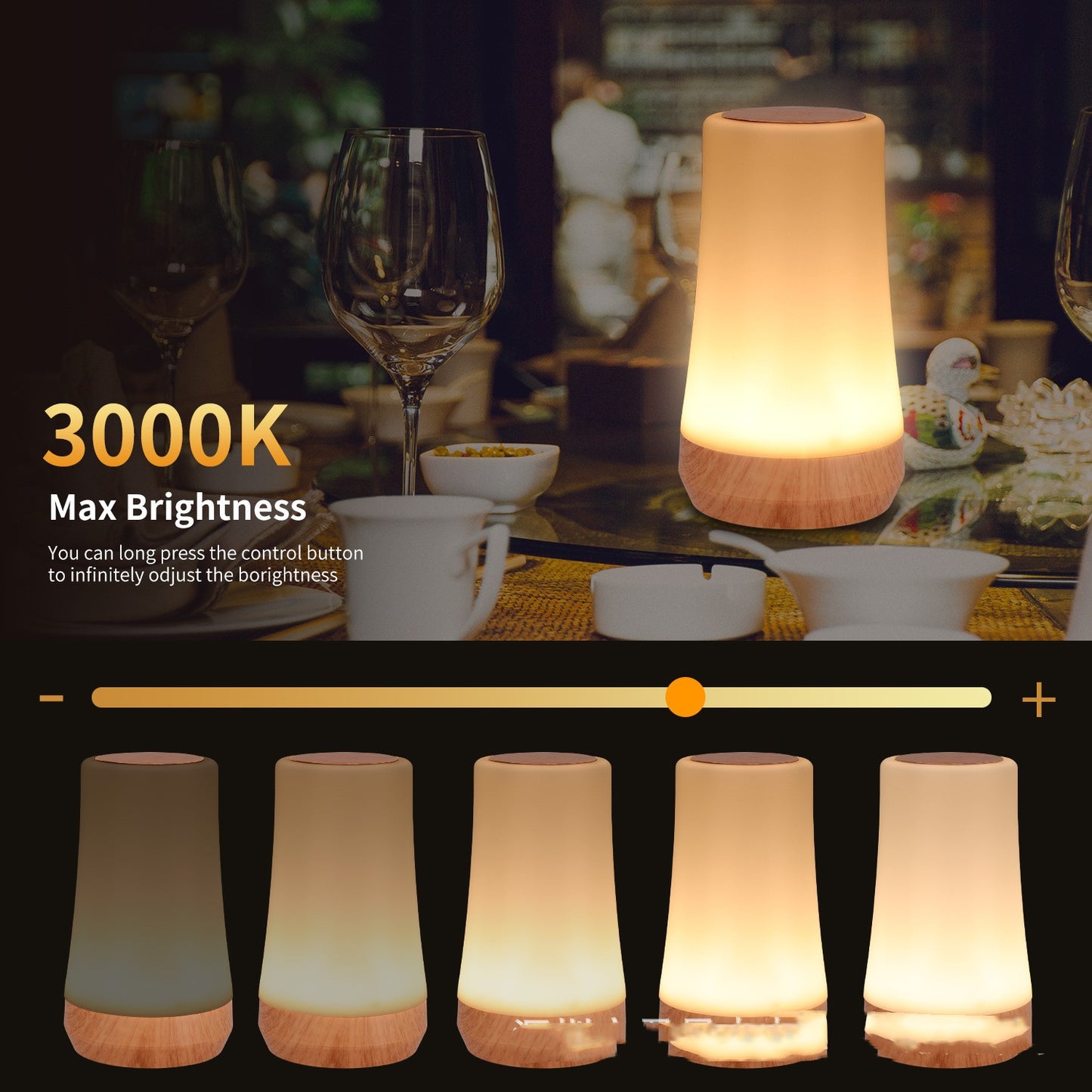 Wood Grain Ambient LED Lamp (Seven Colours)