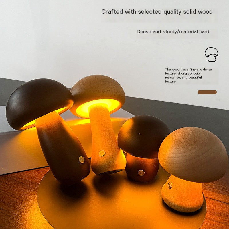 Wooden Mushroom Lamp