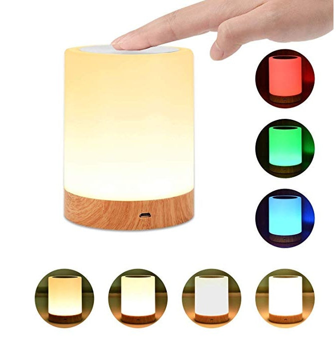 Wood Grain Touch Night Light (USB Rechargeable)