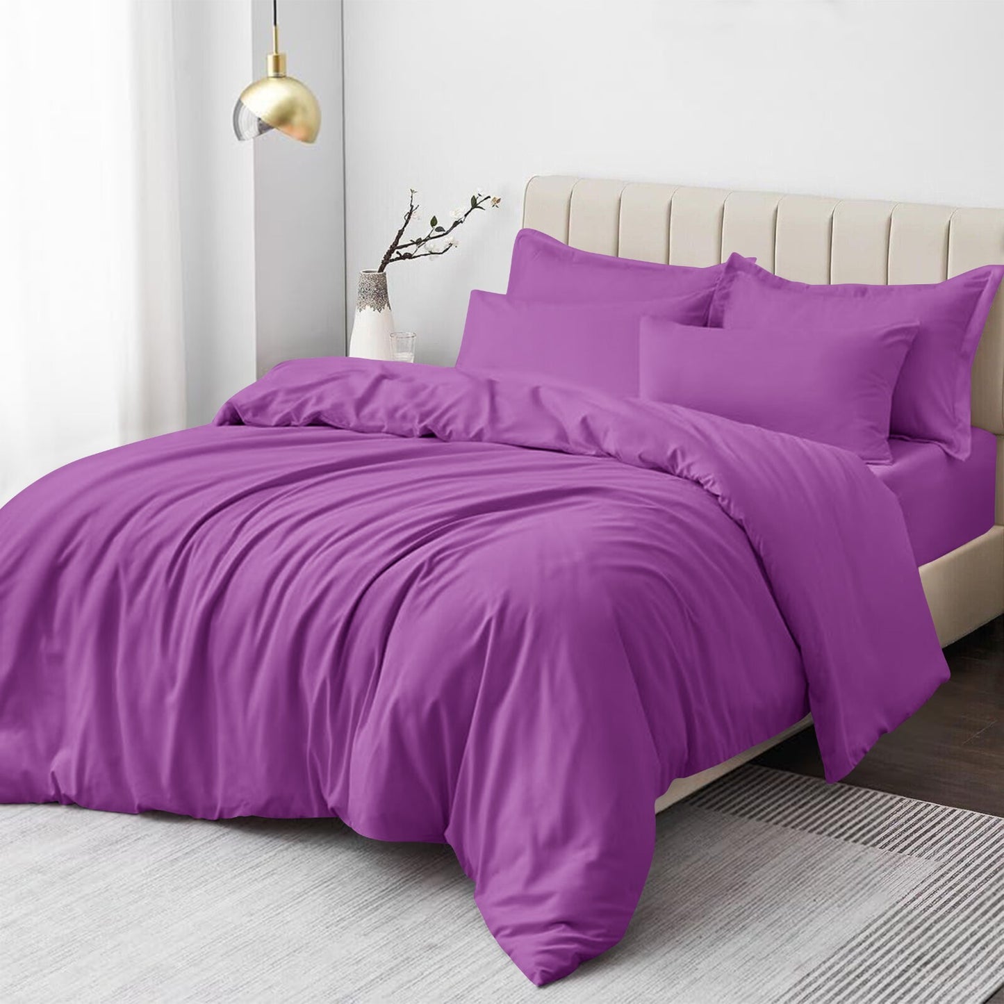 Plain Duvet Cover Luxury Reversible Quilt Cover Bedding Set Single Double King