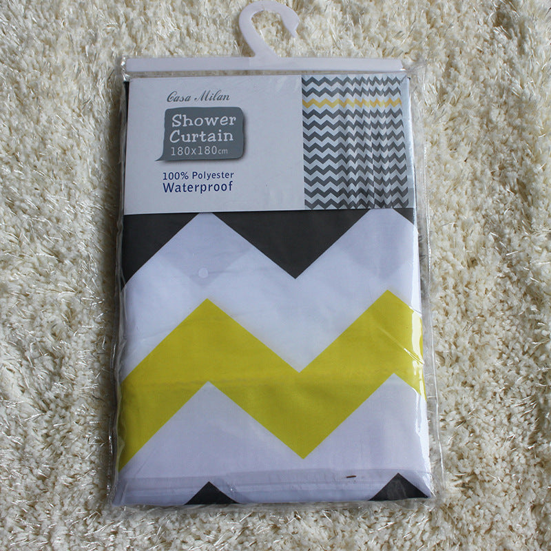 Waterproof Shower Curtain - simple wave striped pattern