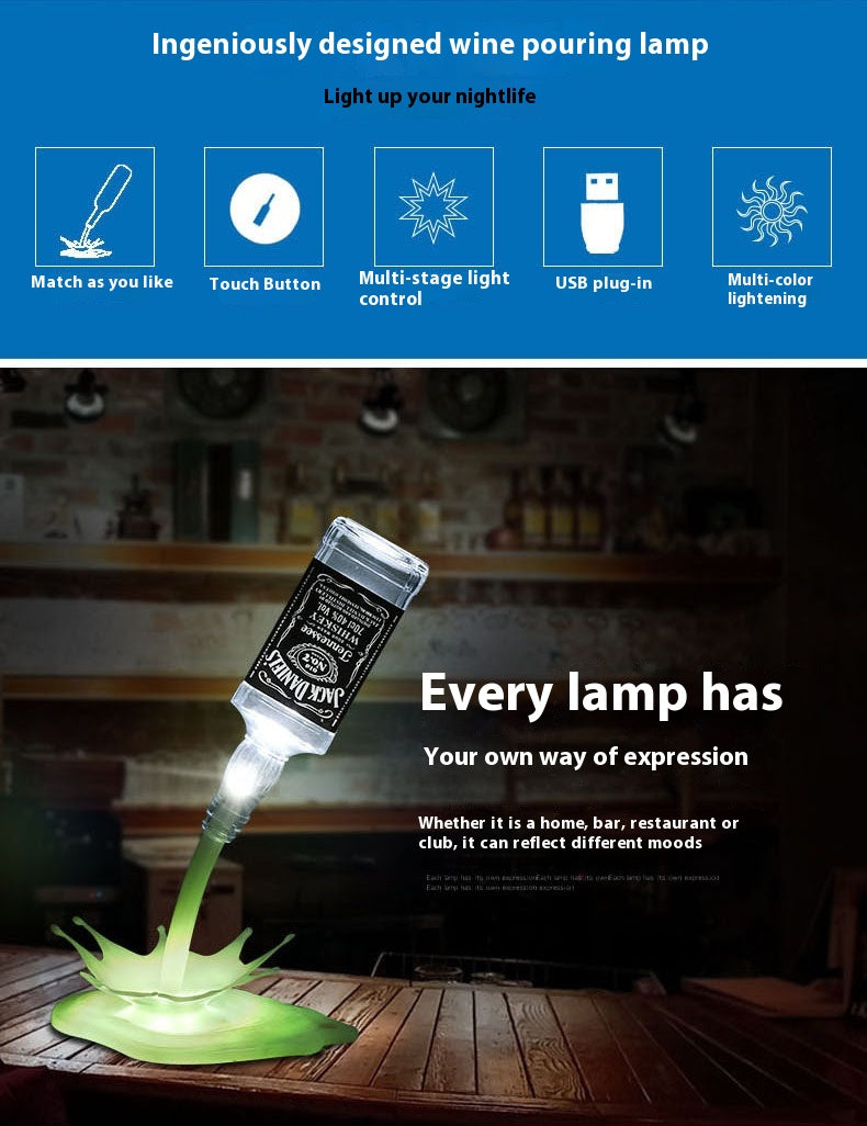 Pouring Light Bar Touch Table Lamp USB Rechargeable
