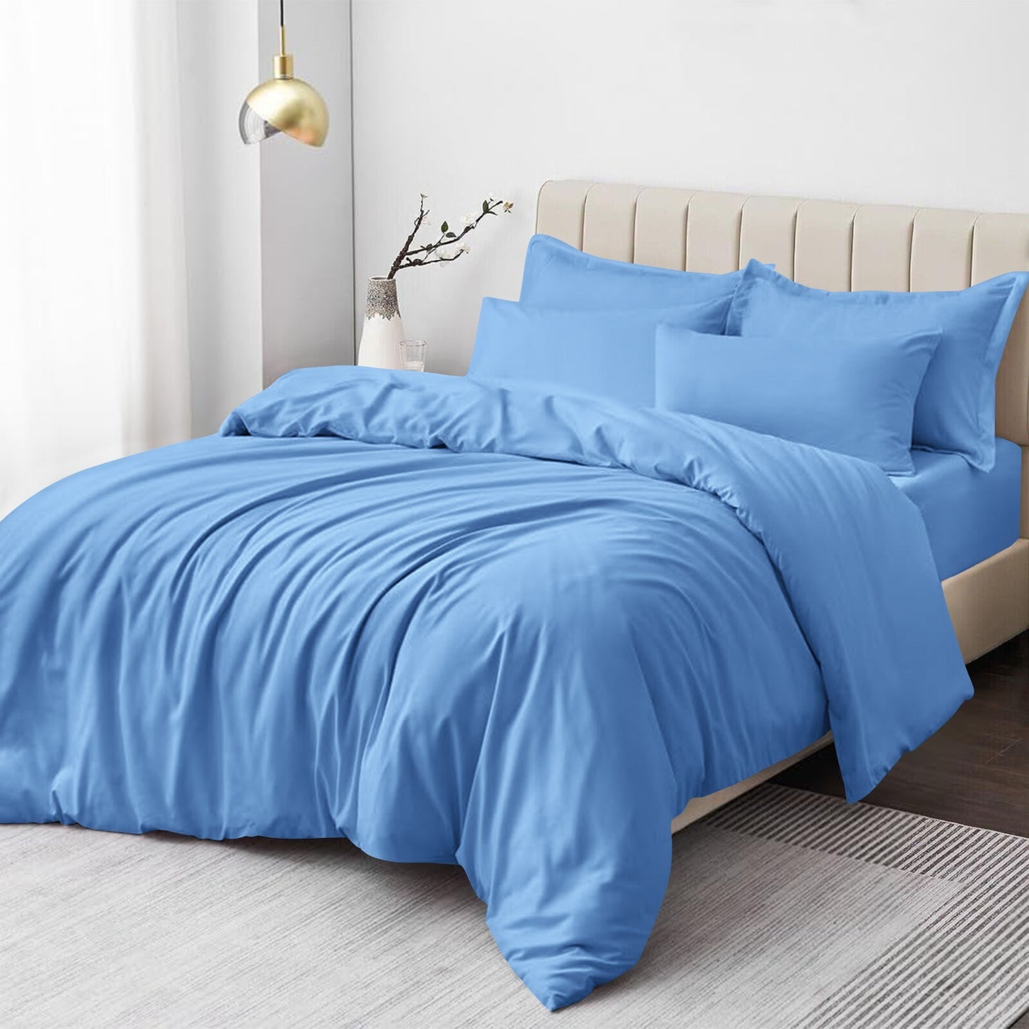 Plain Duvet Cover Luxury Reversible Quilt Cover Bedding Set Single Double King