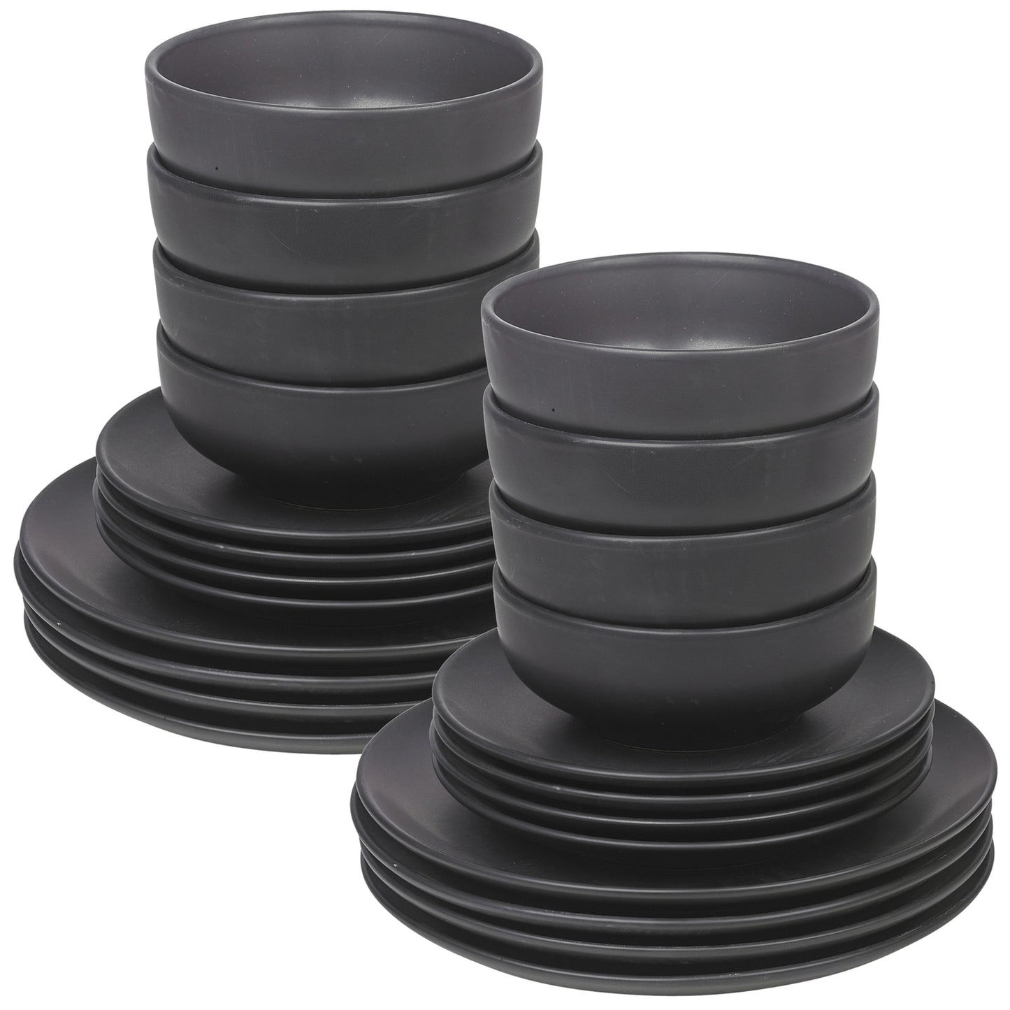 Coloured Stone Ceramic 12/24 Piece Dinnerware Crockery Plates Bowls Dining Set