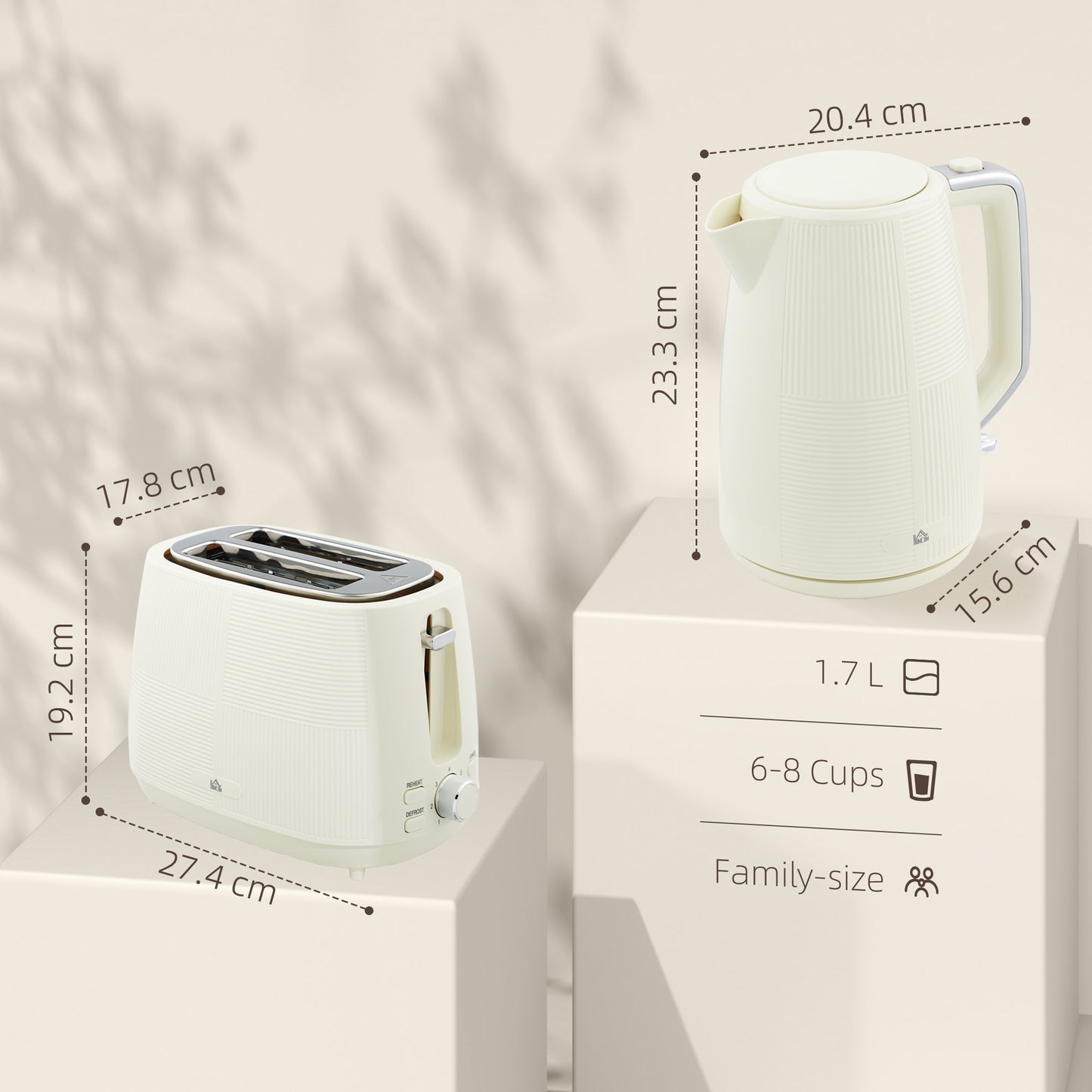Kettle & Toaster Set – 1.7L Fast Boil + 2 Slice Toaster