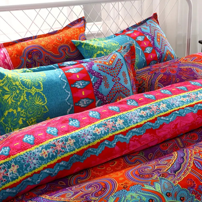 3-Piece Boho Bedding Set. Duvet Cover + 2 Pillowcases