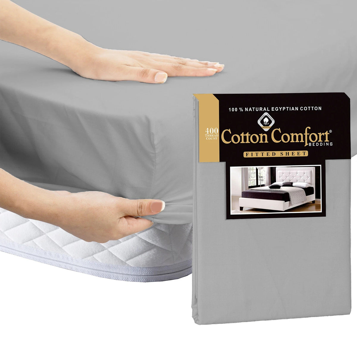 100% Egyptian Cotton 35Cm Extra Deep Fitted Sheet 400 TC 25Cm Bed Sheets UK Size