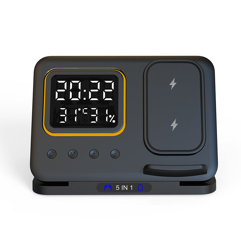 5-in-1 Wireless Charging Station & LED Alarm Clock