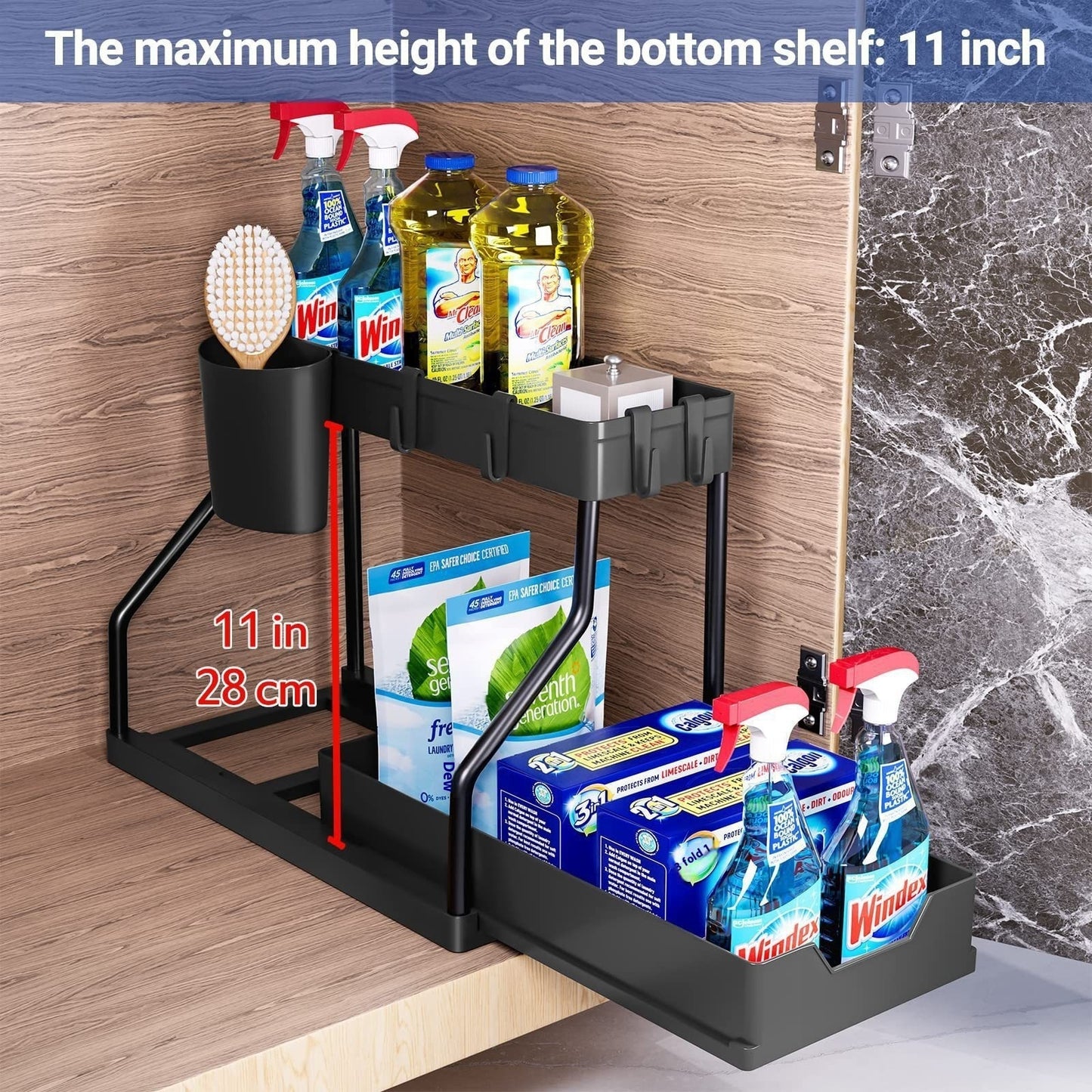 Under-Sink Storage Organiser (tool free assembly)