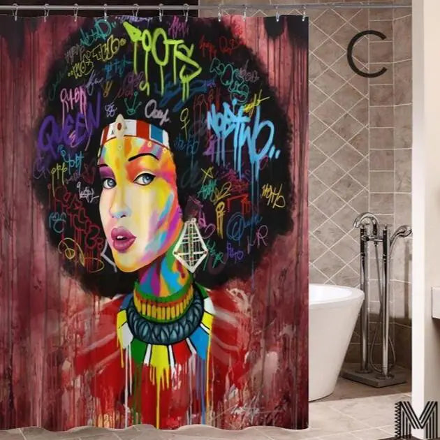 African-Inspired Shower Curtains