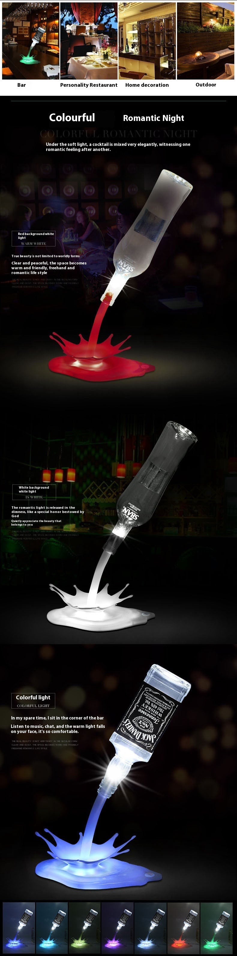 Pouring Light Bar Touch Table Lamp USB Rechargeable