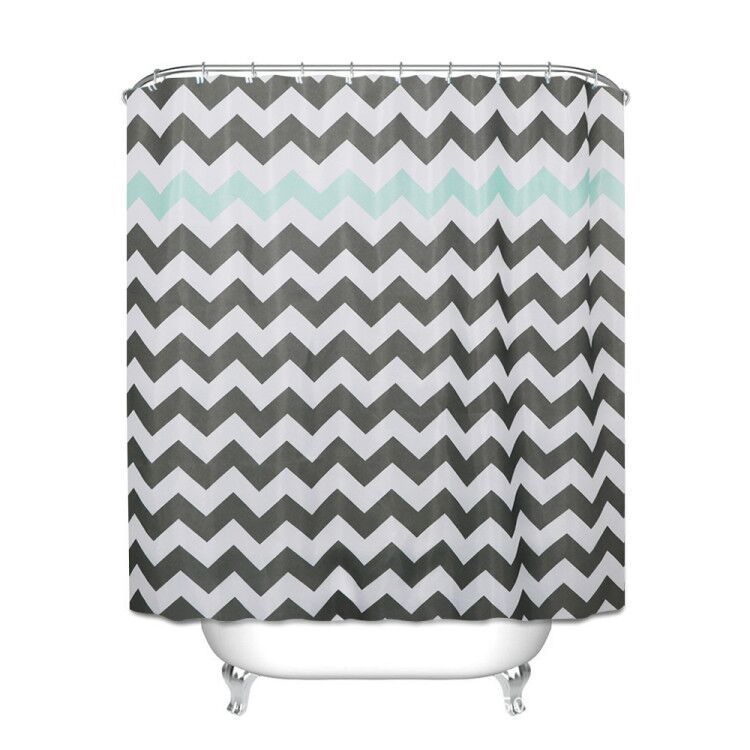 Waterproof Shower Curtain - simple wave striped pattern